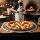 Pizzasütő 30 cm perforált kerek alumínium