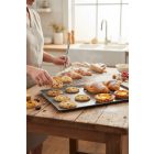 Sütőlemez, tapadásmentes, 40x30 cm, 45°felhajtás, de Buyer, alumínium