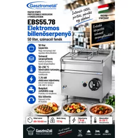   Gasztrometál EBS55.78 elektromos billenőserpenyő – 50 liter, szénacél fenék