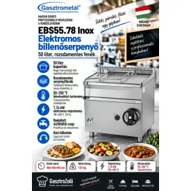   Gasztrometál EBS55.78 Inox elektromos billenőserpenyő – 50 liter