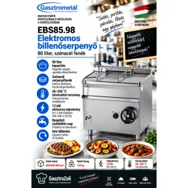   Gasztrometál EBS85.98 elektromos billenőserpenyő – 80 liter, szénacél fenék