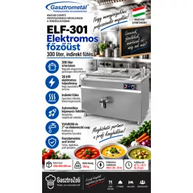   Gasztrometál ELF-301 elektromos főzőüst – 300 liter, indirekt fűtés