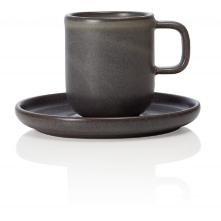 ONE STONE GREY 90 ml-es kőporcelán Espresso csésze és alj