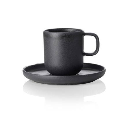 ONE MIDNIGHT 90 ml-es kőporcelán Espresso csésze és alj