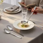 Evőeszköz készlet 19 részes (6 személyes + merőkanál) rozsdamentes 18/0 olasz éttermi szett ECO