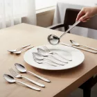 Evőeszköz készlet 19 részes (6 személyes + merőkanál) rozsdamentes 18/0 olasz éttermi szett ECO