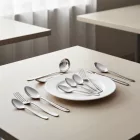 Evőeszköz készlet 19 részes (6 személyes + merőkanál) rozsdamentes 18/0 olasz éttermi szett ECO