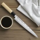 Japán Satake Nashiji Yanagi sashimi kés 21 cm, profi hal- és húsfilézéshez – GasztroZoli ajánlata