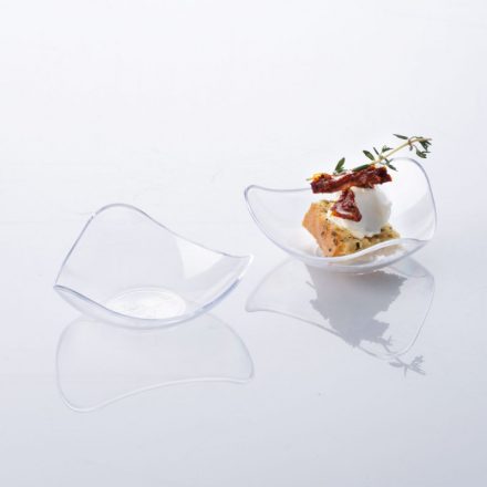 Átlátszó háromszög alakú tálka fingerfoodhoz, 30 ml, 100 db-os csomag