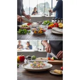 Empilable üveg salátástál, 12 cm, 350 ml, sorolható