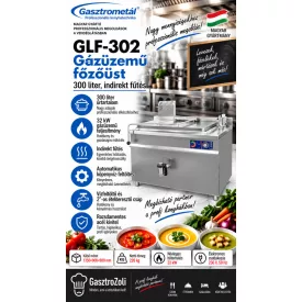   Gasztrometál GLF-302 gázüzemű főzőüst – 300 liter, indirekt fűtés
