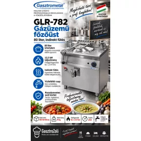   Gasztrometál GLR-782 gázüzemű főzőüst – 80 liter, indirekt fűtés
