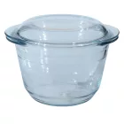 SIMAX Pyrex hőálló levestál fedővel 4 literesjénai levestál 4 liter, füllel, hőálló üvegből készült
