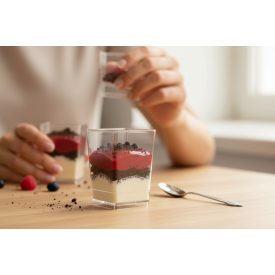   Square 120 ml-es Pohárkrém-desszert tégely, 100 db-os csomag