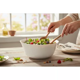 Cadix salátás és tálaló tál 24 cm 2 liter, opál üveg