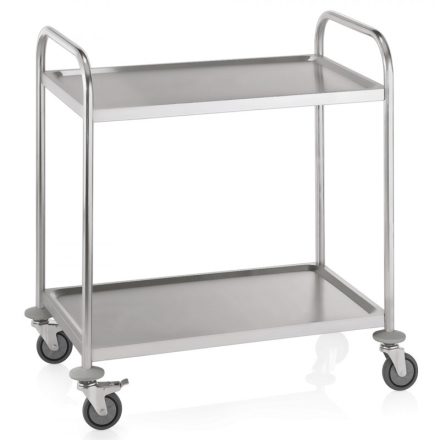 Zsúrkocsi, Tálalókocsi 2 Polcos - 85-53-95 cm, Rozsdamentes, Német Minőség