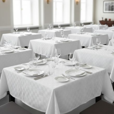 Fehér damaszt asztalterítő 140*100 cm-es