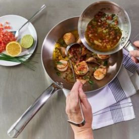 Alchimy rozsdamentes acél serpenyő 28 cm – de Buyer, 3 rétegű francia serpenyő