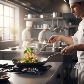 La Lyonnaise 40 cm-es kékvas serpenyő – de Buyer óriás acélserpenyő profi konyhák számára