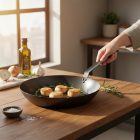 La Lyonnaise 40 cm-es kékvas serpenyő – de Buyer óriás acélserpenyő profi konyhák számára