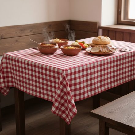 Asztalterítő 140*180 cm piros kockás abrosz