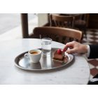 Kávéházi ovális tálca, 29x22 cm, rozsdamentes - Német minőség