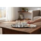 Kávéházi ovális tálca, 29x22 cm, rozsdamentes - Német minőség