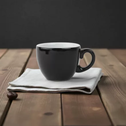 Palermo fekete kávéscsésze 100 ml – kemény porcelán eszpresszós csésze modern, elegáns kivitelben