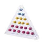 Macaron állvány, 27x15x48 cm, plexi, háromszög