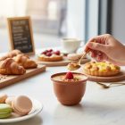 Pohárkrém-desszert tégely, barna, 120 ml, 72x51 mm