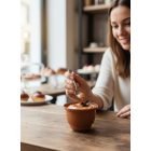 Pohárkrém-desszert tégely, barna, 120 ml, 72x51 mm