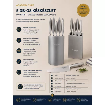 Academy Chef késkészlet, 5 db-os