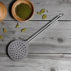 Academy Chef szűrőkanál szilikon fejjel, 35 cm hosszú, perforált Soft Titan kivitelben