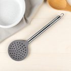 Academy Chef szűrőkanál Soft Titan nyéllel, 35 cm-es, szilikon fejű, perforált kivitel