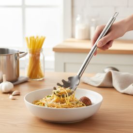 Academy Chef spagettiszedő kanál szilikon fejjel, 34 cm, Soft Titan