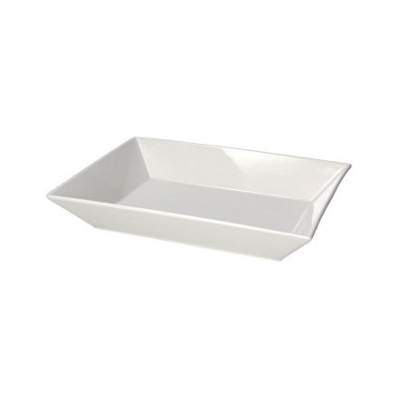 Plain mély téglalap tányér 28*21 cm 1,3 liter porcelán