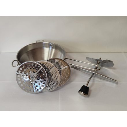 Rozsdamentes paradicsom passzírozó 3 tárcsával, 19 cm átmérő – Német minőség