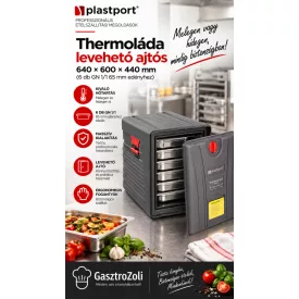 Thermoláda levehető ajtós 640-600-440 mm (6 db Gn 1/1 65 mm edényhez)