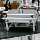 Chafing ételmelegentartó GN 1/1, 9 liter – rozsdamentes acél kivitel, 2 db égőpaszta-tartóval