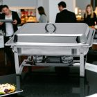 Rozsdamentes chafing ételmelegentartó 9 liter, égőpasztás rendszerrel, GN 1/1 méret