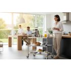 3 Polcos Rozsdamentes Zsúrkocsi - Praktikus és Tartós Tálalókocsi