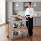 3 Polcos Rozsdamentes Zsúrkocsi - Praktikus és Tartós Tálalókocsi