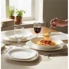 Parma szögletes fehér étkészlet 18 részes, opál üveg - Bormioli Rocco opál üveg