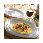 Bormioli Rocco Parma szögletes fehér étkészlet, 18 részes, opál üveg tányérokkal