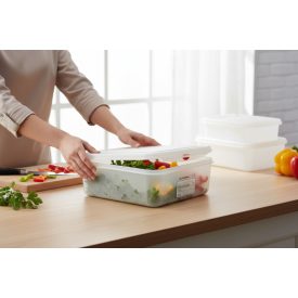   Denox GN edény 1/2 65 mm 4 liter ételtároló légmentesen záró fedővel