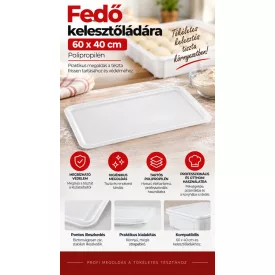 Pizza kelesztőláda fedő 60×40 cm – polipropilén