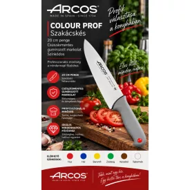 Arcos COLOUR PROF szakácskés 20 cm penge csúszásmentes gumírozott markolat színkódos