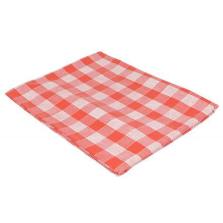 Piros kockás viaszos terítő 140x100 cm – klasszikus csárda hangulat kerti asztalon