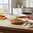 Temperált üveg mélytányér 22 cm, mindennapi használatra