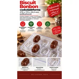   Biscuit Bonbon csokoládéforma, 275 x 175 x 25,5 mm polikarbonát